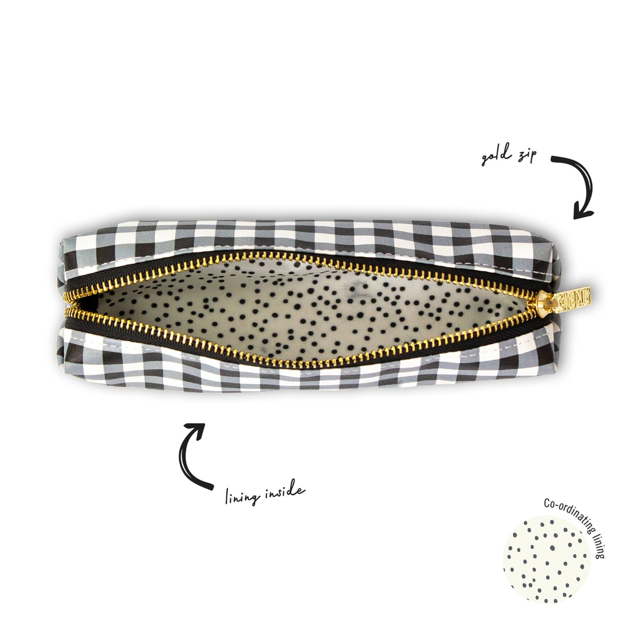 Pukka Pads Black & White Buffalo Check Slim Pencil Cases, 6ct.
